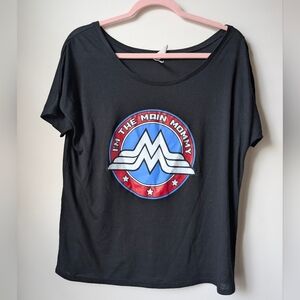 YMH Christina P Main Mommy Boatneck Burnout Oversized Graphic Tee Size Medium